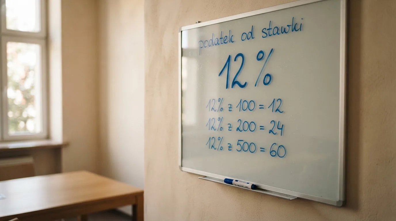 Szklana tablica suchościeralna w pustej sali konferencyjnej, lekko zakurzona, obok leży niebieski pisak.